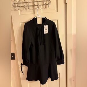 Zara Black Pleated Dress
